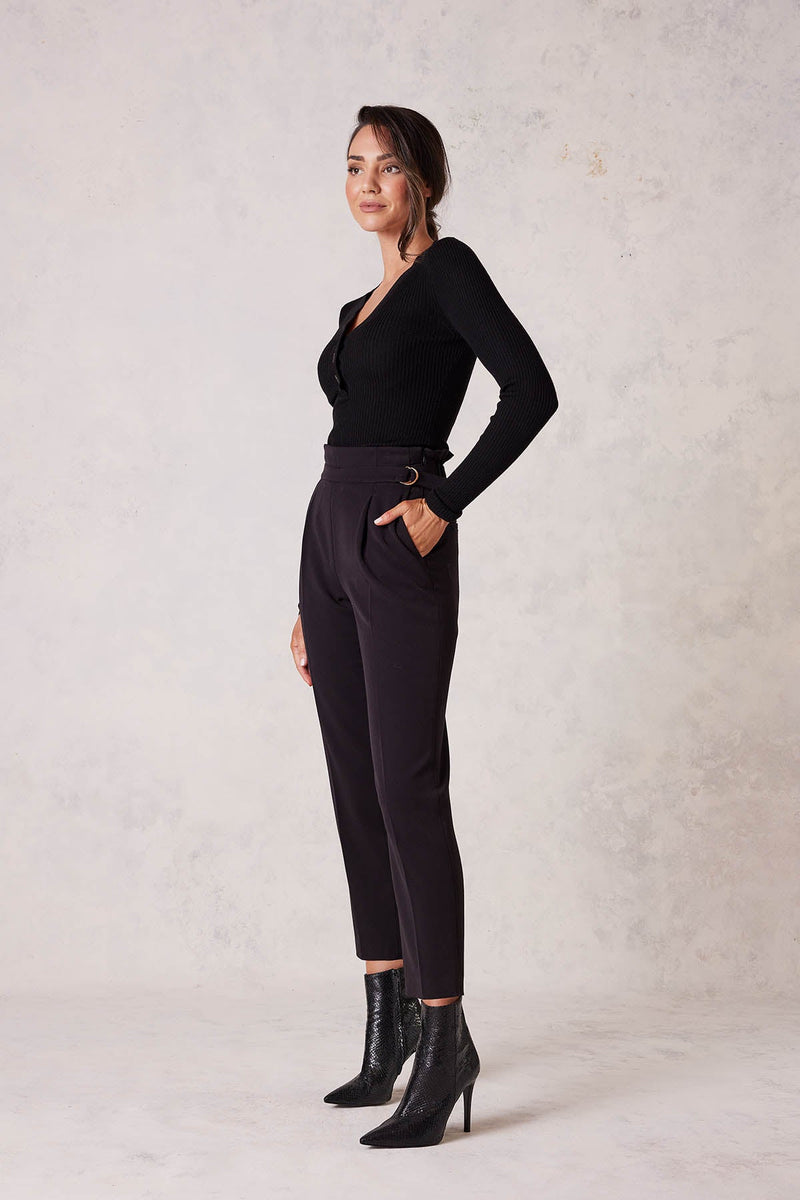 Elsa Merino Jumper - Black-Cable Melbourne-3