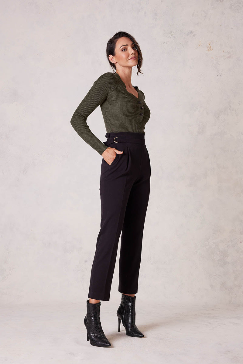Elsa Merino Jumper - Khaki-Cable Melbourne-3