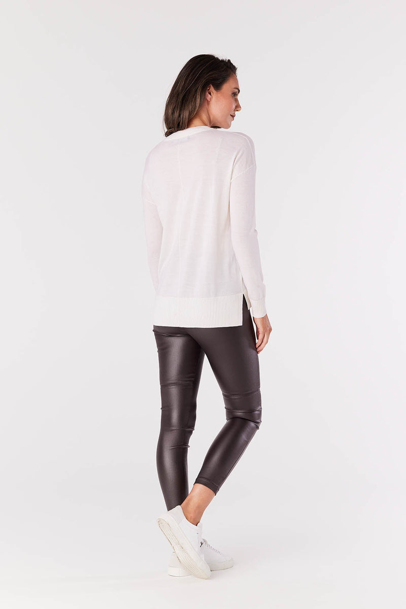Extrafine Merino Crew Jumper - White-Cable Melbourne-5