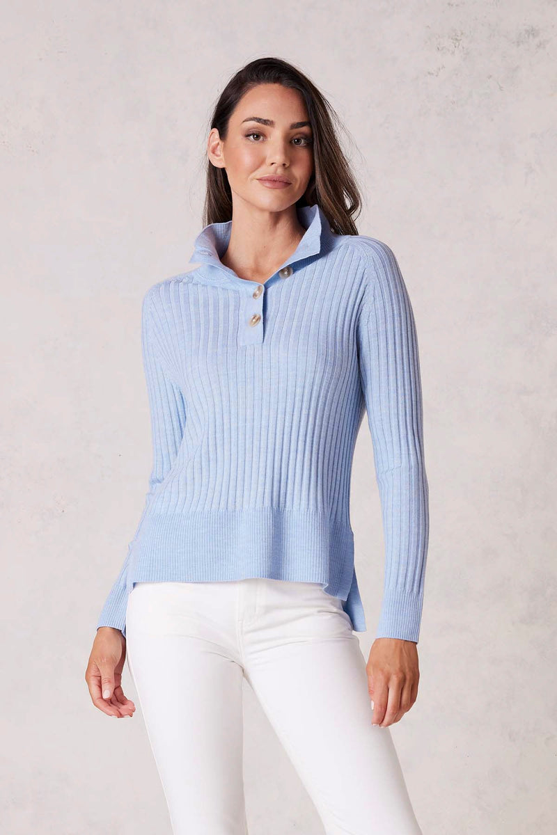 Agnes Merino Jumper - Baby Blue-Cable Melbourne-1