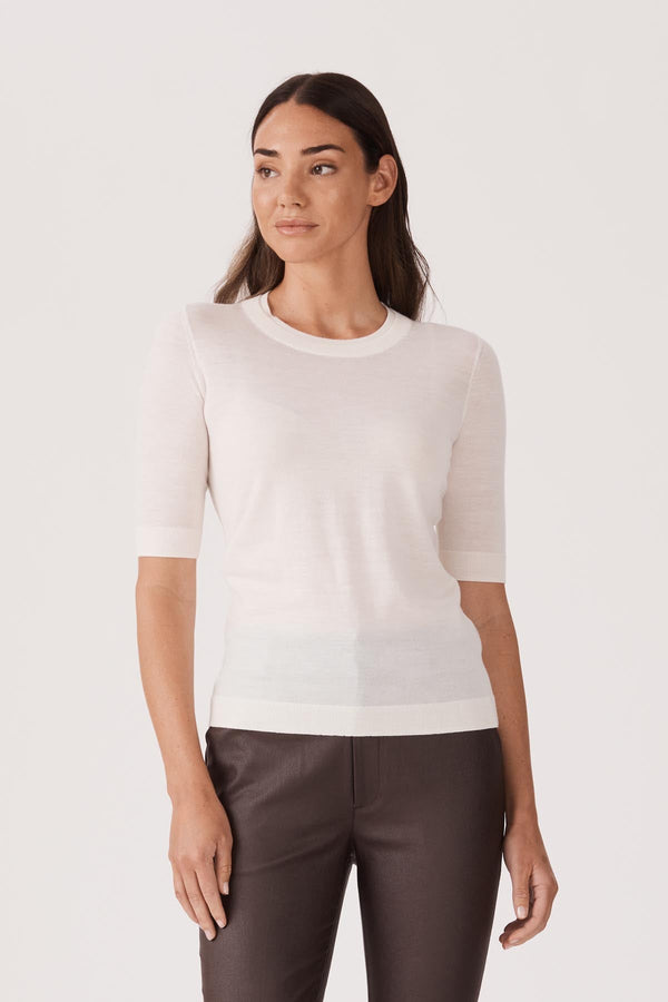 Extrafine Merino Crew Tee - White-Cable Melbourne-1