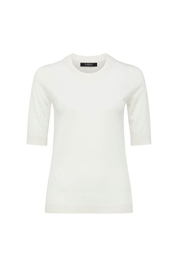 Extrafine Merino Crew Tee - White-Cable Melbourne-2