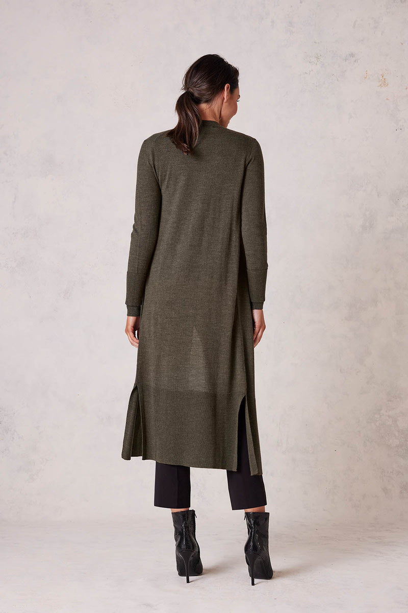 Tilda Merino Cardigan - Khaki-Cable Melbourne-4