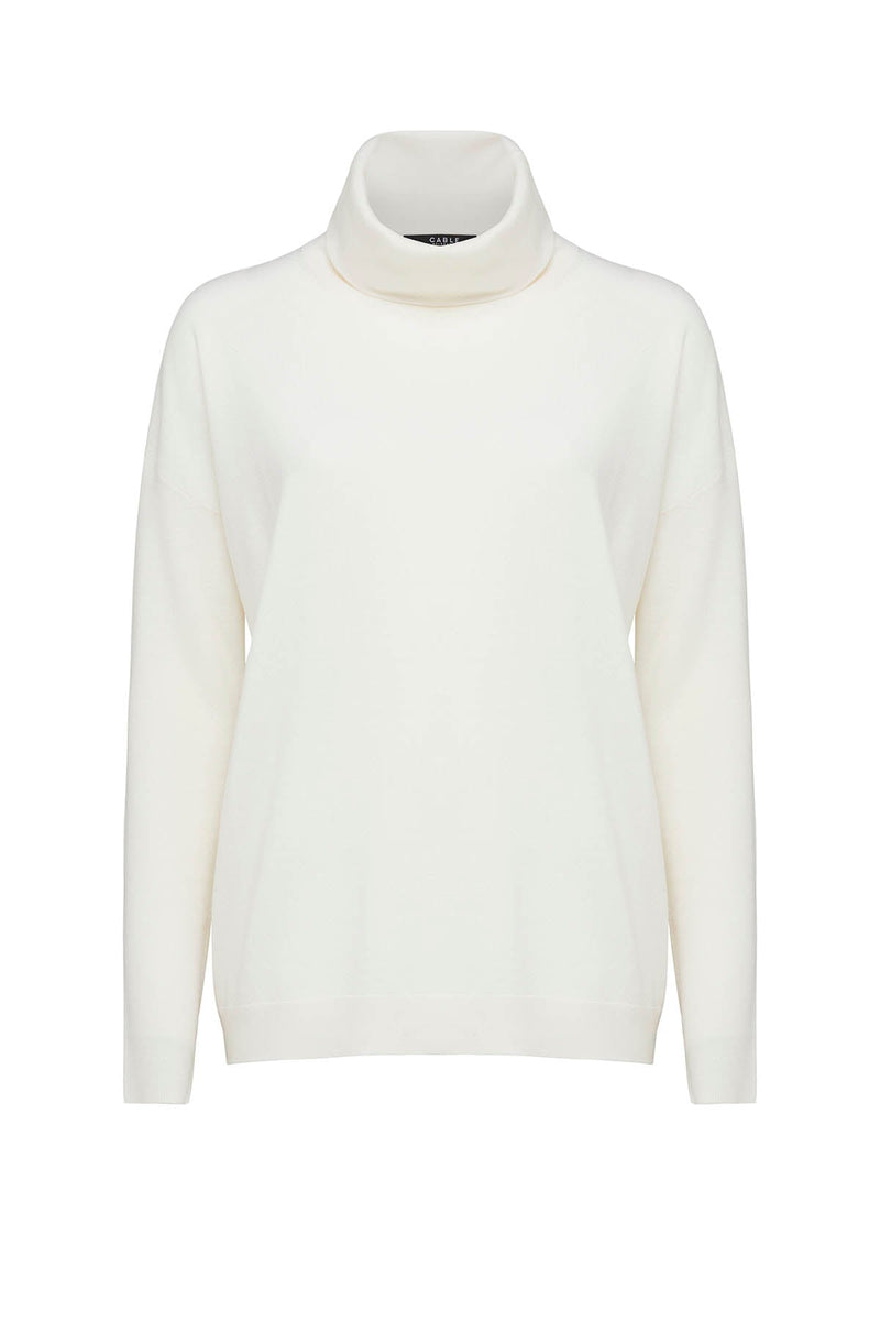 Hanna Merino Roll Neck Jumper - Milk-Cable Melbourne-2