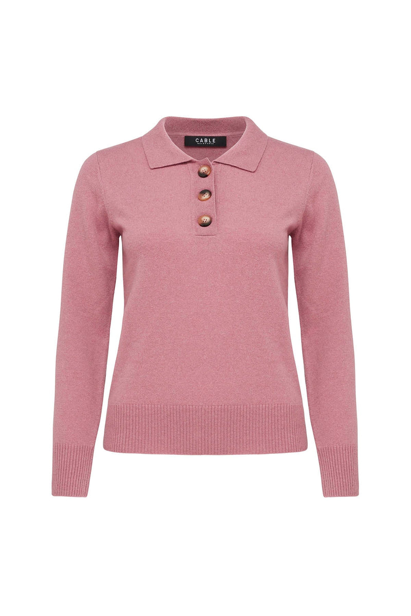 Pure Cashmere Henley Jumper - Musk-Cable Melbourne-2