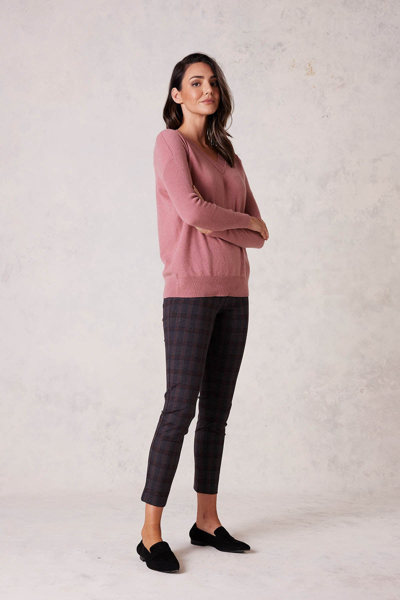 Pure Cashmere V Jumper - Musk-Cable Melbourne-3