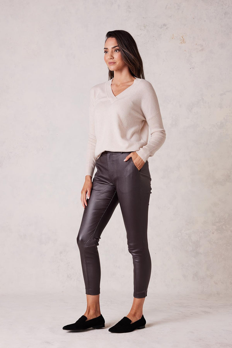 Pure Cashmere V Jumper - Stone Marle-Cable Melbourne-3
