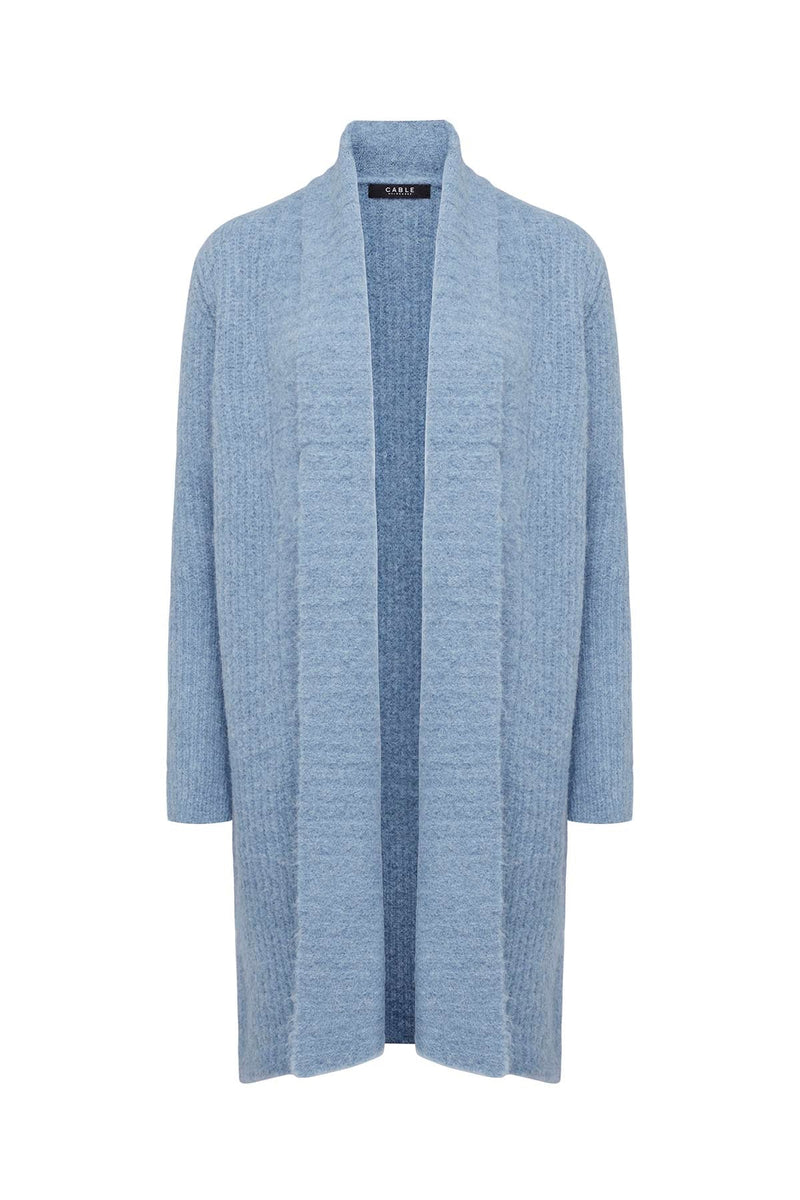 Greta Long Cardigan - Nordic Blue-Cable Melbourne-2