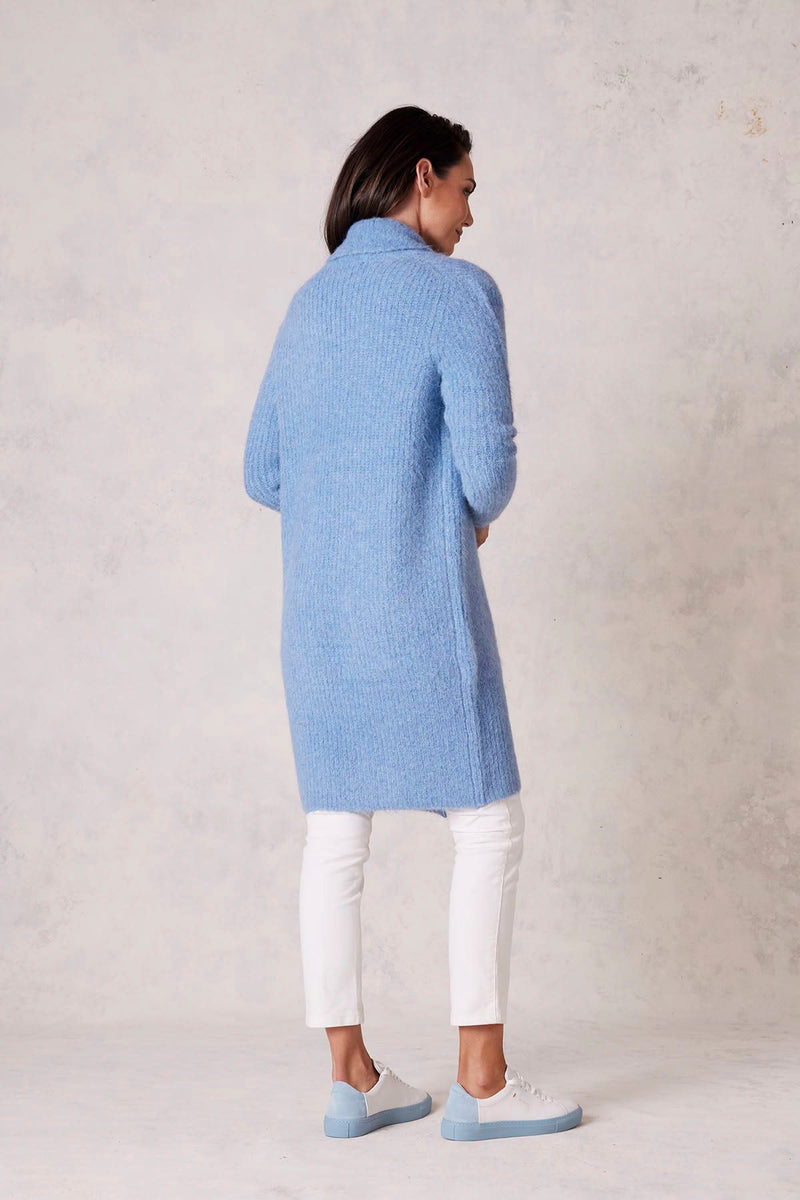 Greta Long Cardigan - Nordic Blue-Cable Melbourne-4