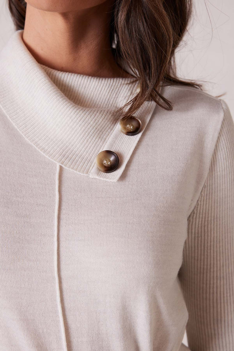 Geneva Merino Jumper - Antique White-Cable Melbourne-3