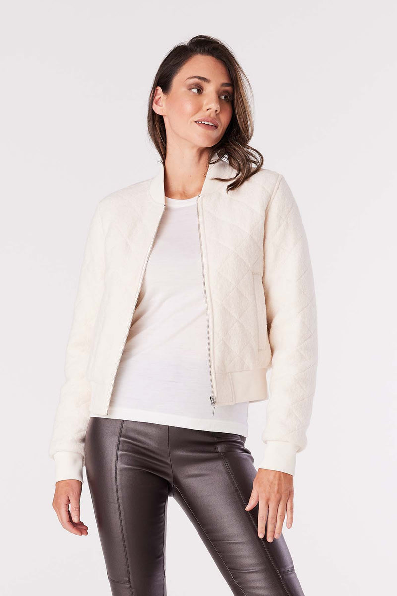 Otis Boucle Bomber Jacket - Snow-Cable Melbourne-1