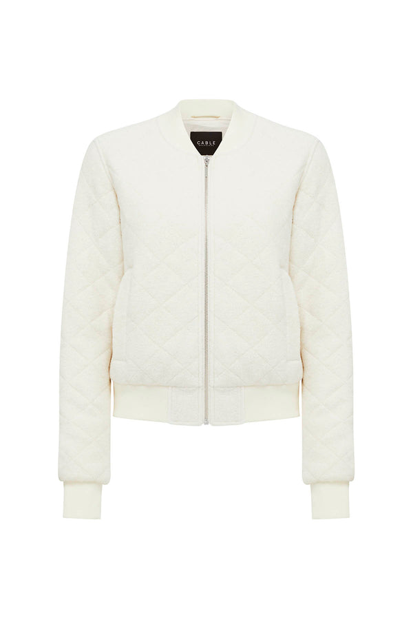 Otis Boucle Bomber Jacket - Snow-Cable Melbourne-2