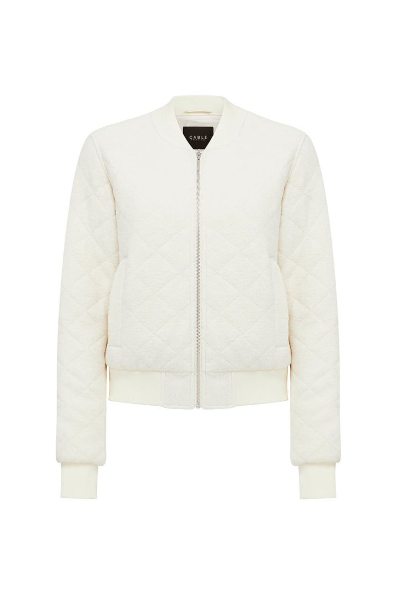 Otis Boucle Bomber Jacket - Snow-Cable Melbourne-2