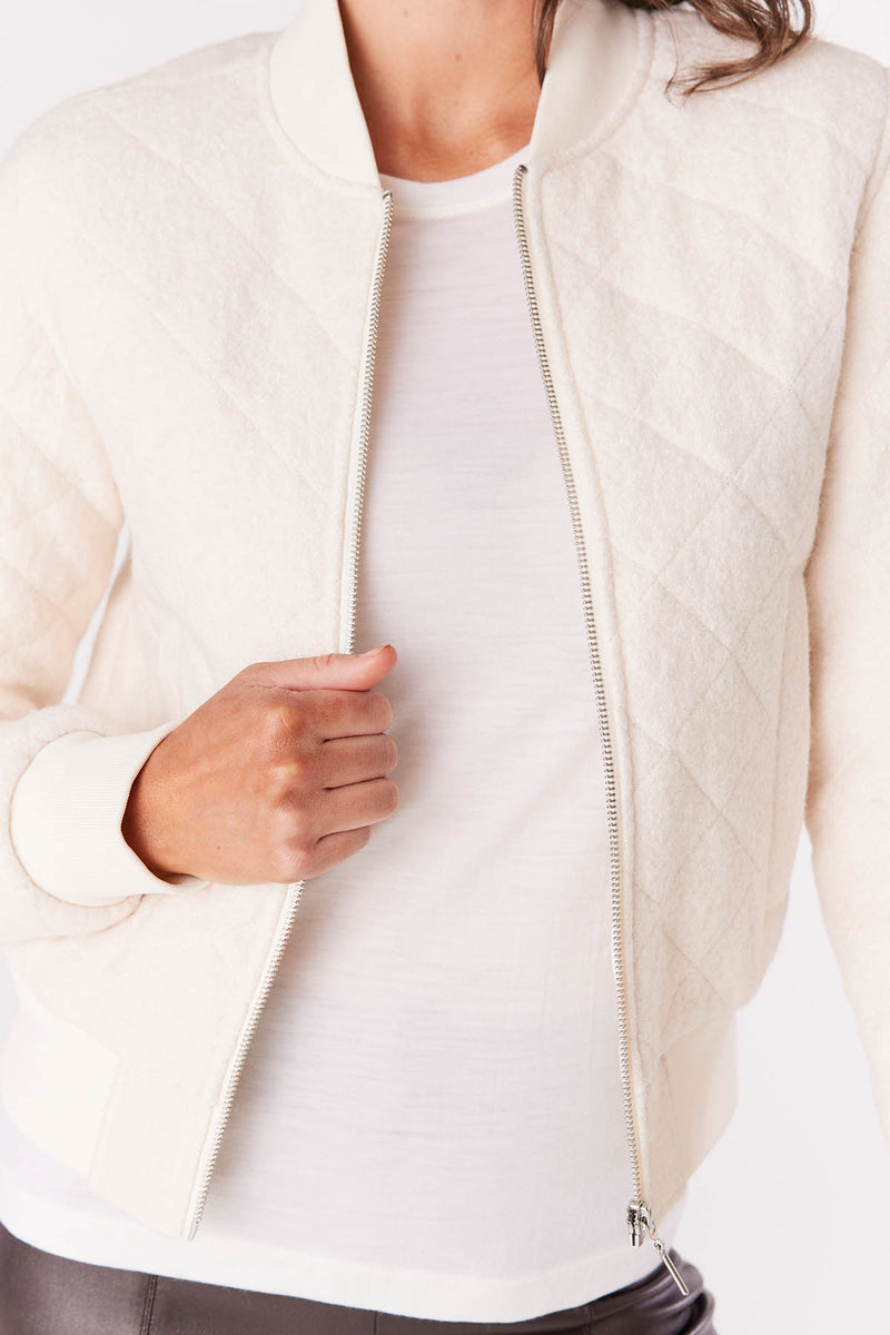 Otis Boucle Bomber Jacket - Snow-Cable Melbourne-3