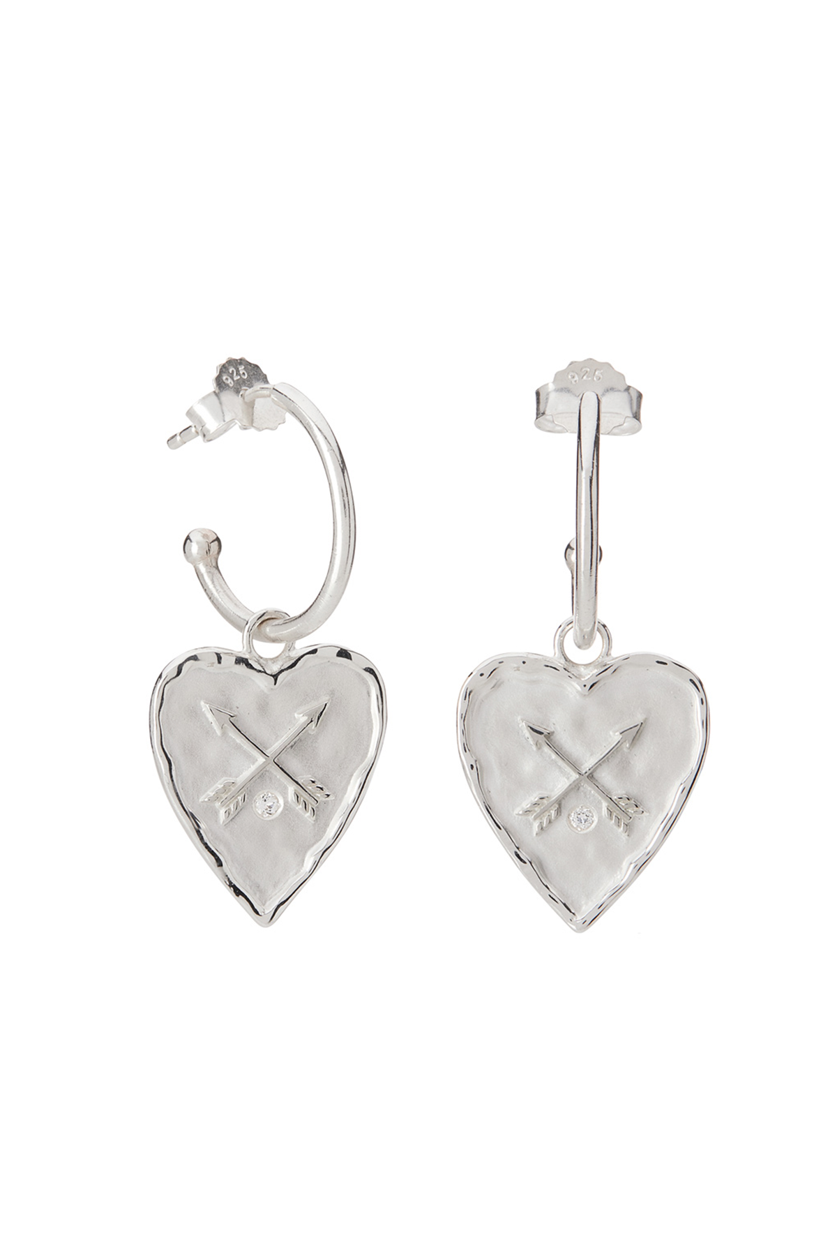 Sterling silver deals heart earrings