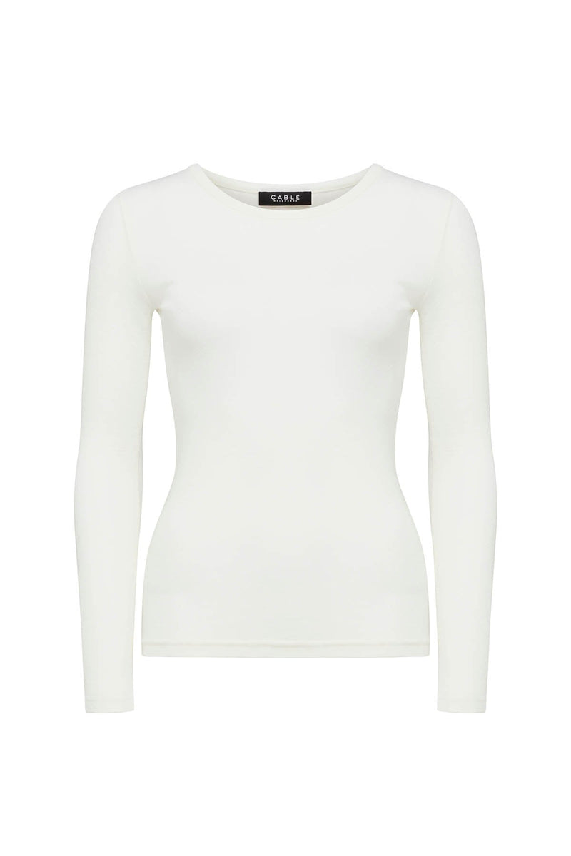 Babywool Rib Crew - Milk-Cable Melbourne-4