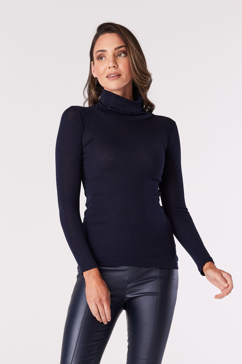 Babywool Rib Turtle Neck - Ink-Cable Melbourne-2