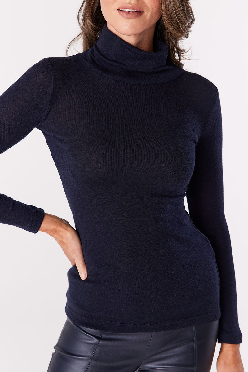 Babywool Rib Turtle Neck - Ink-Cable Melbourne-5