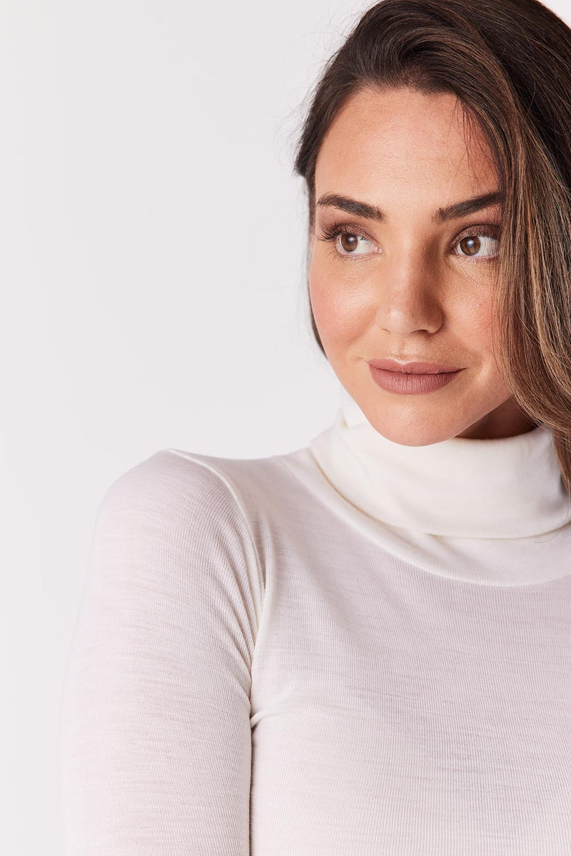 Babywool Rib Turtle Neck - Milk-Cable Melbourne-6