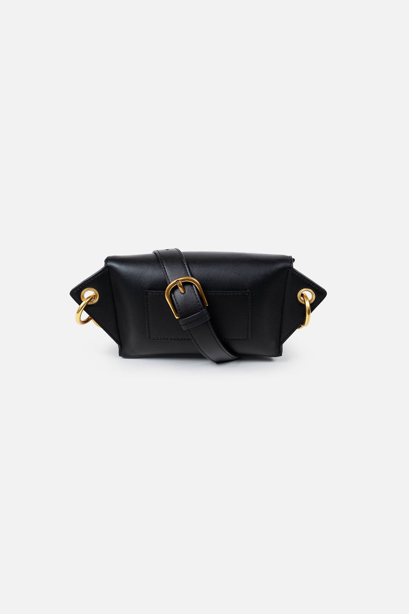 Leia Leather Crossbody, Black Melbourne