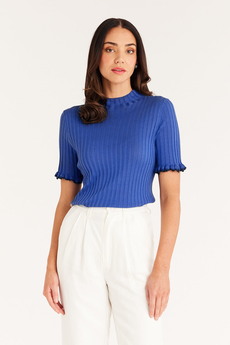 Silk Rib Tee - Sapphire Blue – Cable Melbourne