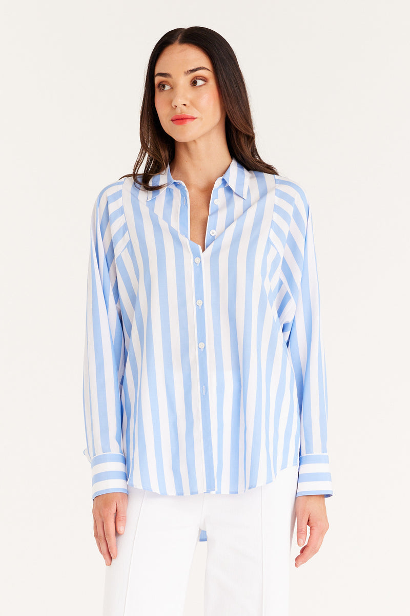Girlfriend Shirt - Blue Stripe – Cable Melbourne