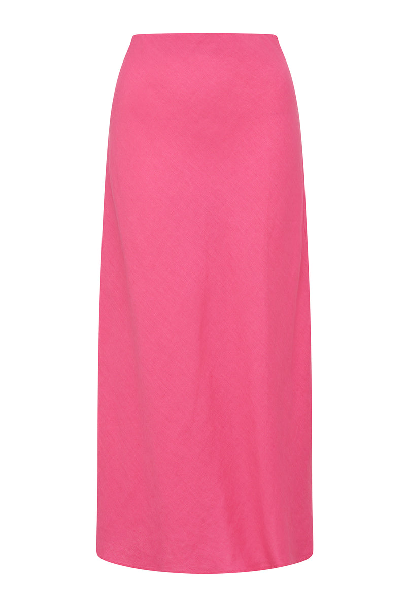 Pure Linen Bias Skirt - Hot Pink – Cable Melbourne