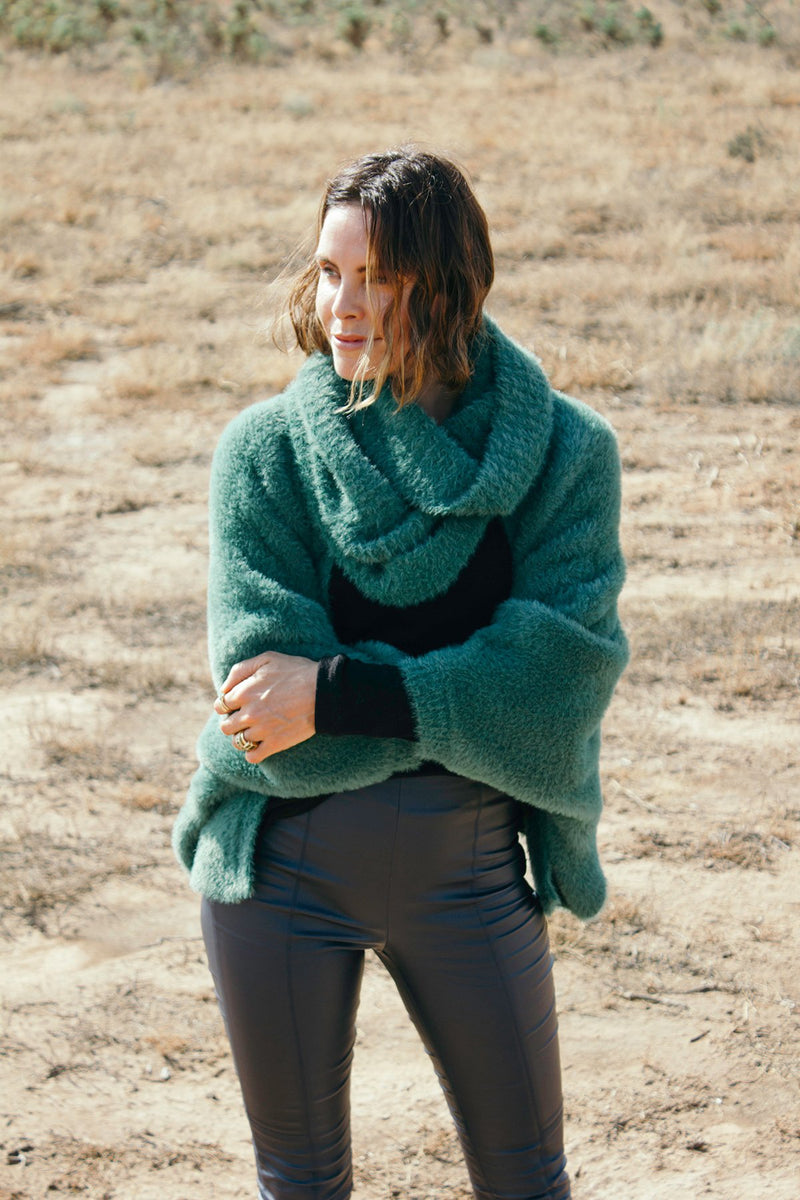 Elwood Long Scarf - Basil Green-Cable Melbourne-3