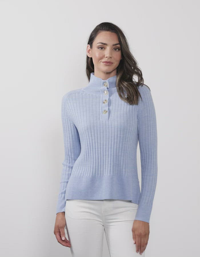 Agnes Merino Jumper - Baby Blue